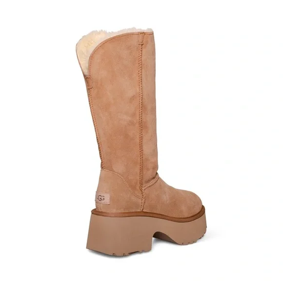 UGG CLASSIC NEW HEIGHTS CUFFABLE CHESTNUT TALL BOOTS - WOMEN'S - Picture 3 of 5